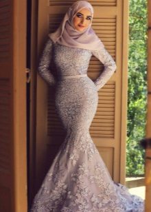 Evening long light dress year in oriental style