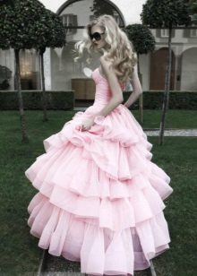 Pink dress with a full skirt