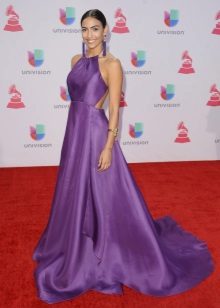 Purple Silk A-Line Dress