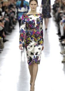 Straight silk floral dress