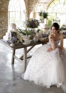 Beautiful floral print wedding dress