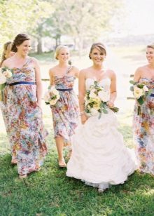 Floral Printed Bridesmaid Dresses