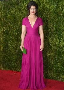 Purple dress with drapes