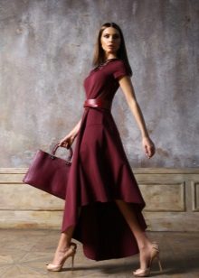 Marsala asymmetric dress