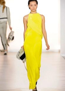 Dress color juicy lemon to the floor