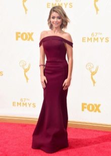 Burgundy evening dress