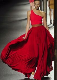 Dress in the floor cherry pink