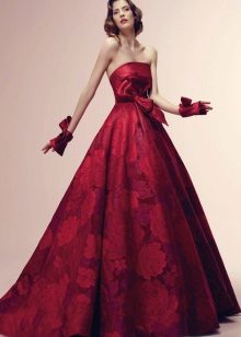Cherry dress with burgundy flowers