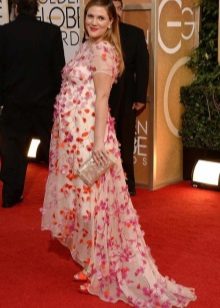 Maternity Long Chiffon Short Sleeve Floor-Length Dress