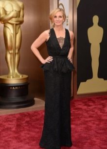 guipure dress with peplum to the floor