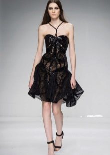 Dress from guipure short evening