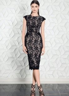 black guipure cocktail dress