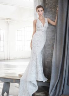 Guipure Wedding Dress with Train