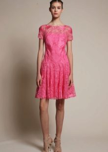 Pink guipure dress