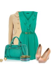 Turquoise dress and accessories for it for the Cold Summer color type