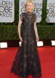 Summer long black and gray lace dress for women