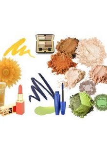 The color scheme of decorative cosmetics for women of the fall color type