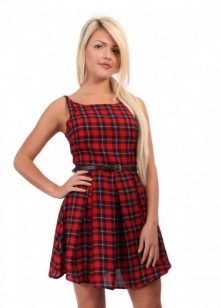 Sundress vestit de xec vermell