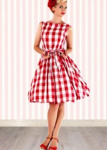 Vestit de xec blanc vermell