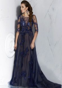 Lace dress with a train