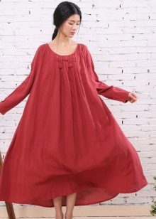 Long linen dress of a free cut