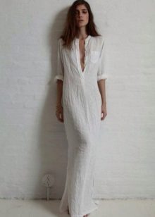 Linen long dress shirt