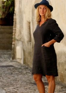 Headdress (hat) to linen dress