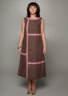 Medium length A-line linen dress