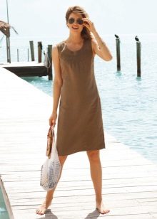 A-line linen dress