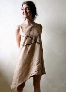 Asymmetrical linen tunic dress