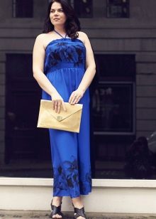 Long blue dress - sundress for obese women