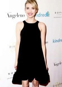 Crna haljina u liniji s američkim rukavima