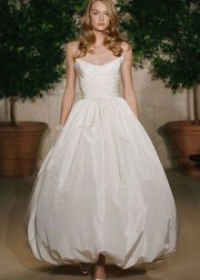 Balloon wedding dress with tulip skirt