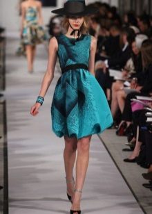 Balloon dress with tulip skirt