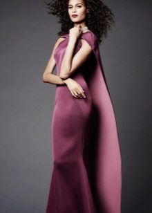 Neoprene dress with a train