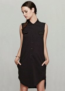 Asymmetric button down polo dress