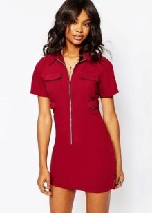 Polo dress with a zipper just below the waist