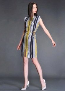 Mid-length striped straight dress