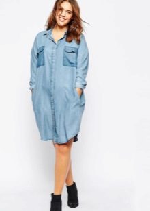 Straight shirt shirt dress for full