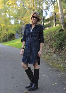 Medium Plaid Check Shirt Dress