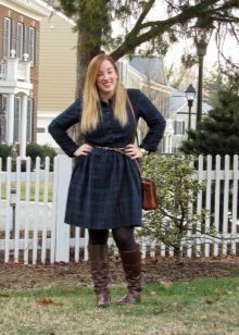 Blue Check Shirt Dress for Fat Women