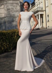 Lace Peplum Wedding Dress