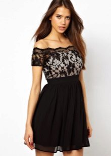 Dress with raglan sleeve and angelica neckline