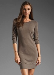 Three Quarter Raglan Sleeve Gray Dress