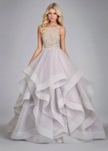 Long dress with large flounces