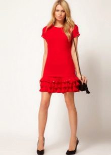 Dress with frill skirt