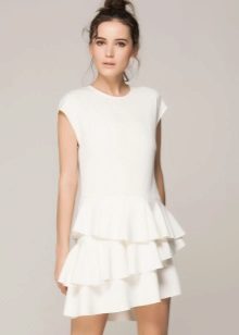 White dress with frill skirts