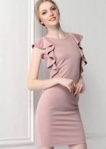Dress with small flounce on the shoulder