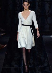 Mid-length white wrap dress by Diana von Furstenberg