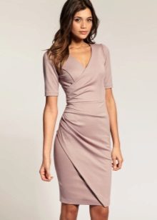 Short sleeve wrap purple dress